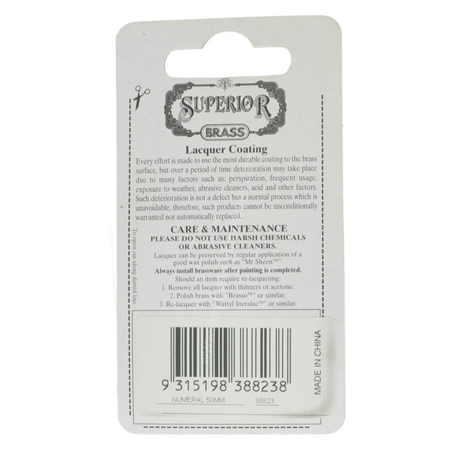 Superior Brass 50mm Stainless Steel House Number