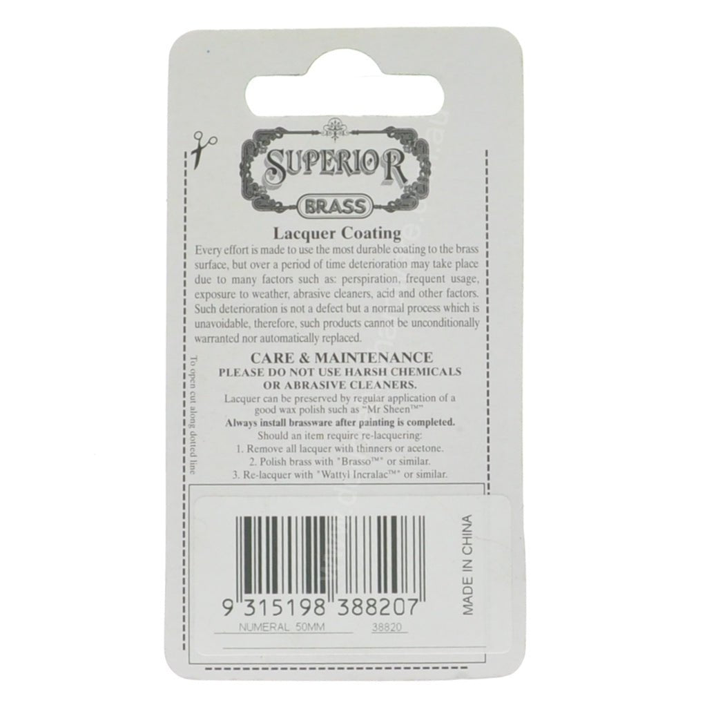 Superior Brass 50mm Stainless Steel House Number