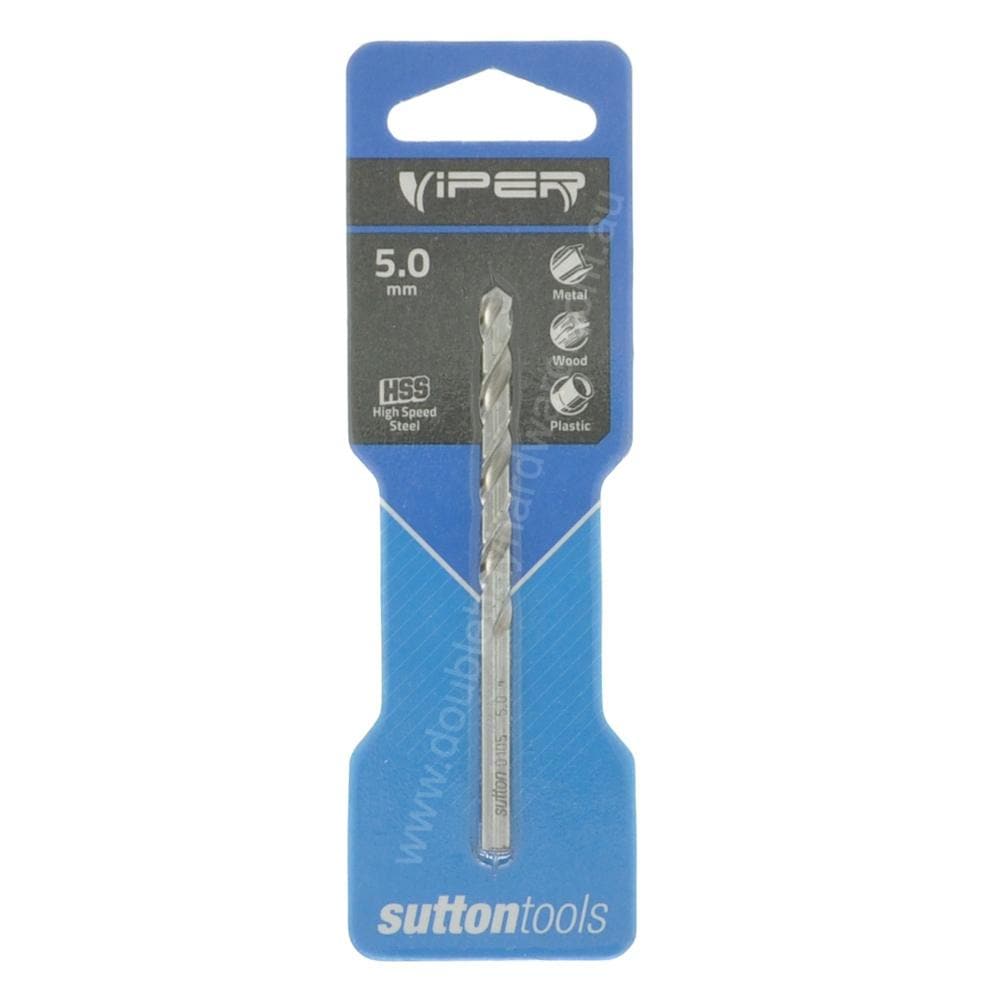 suttontools Metric HSS Viper Drill Bits For Metal, Wood, Plastic 5.0mm - Double Bay Hardware