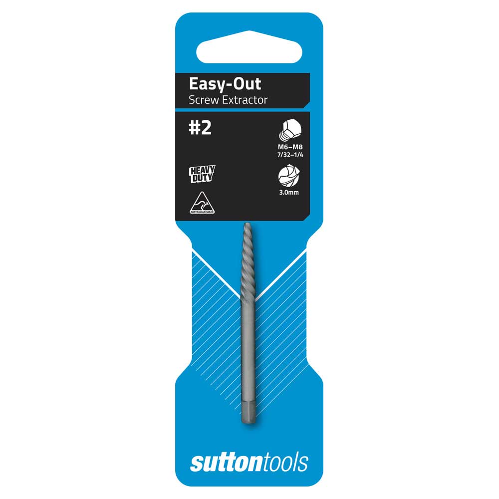 suttontools Screw Extractor Easy-Out Remove broken studs,bolts,socket screws #2 - Double Bay Hardware