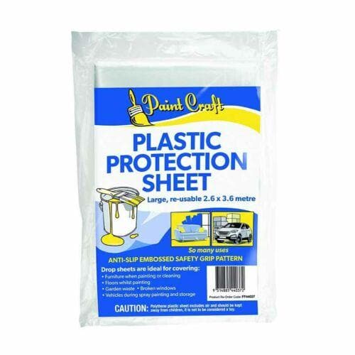 UNI-PRO Paint Craft Plastic Protection Drop Sheet 2.6x3.6m 44037 - Double Bay Hardware