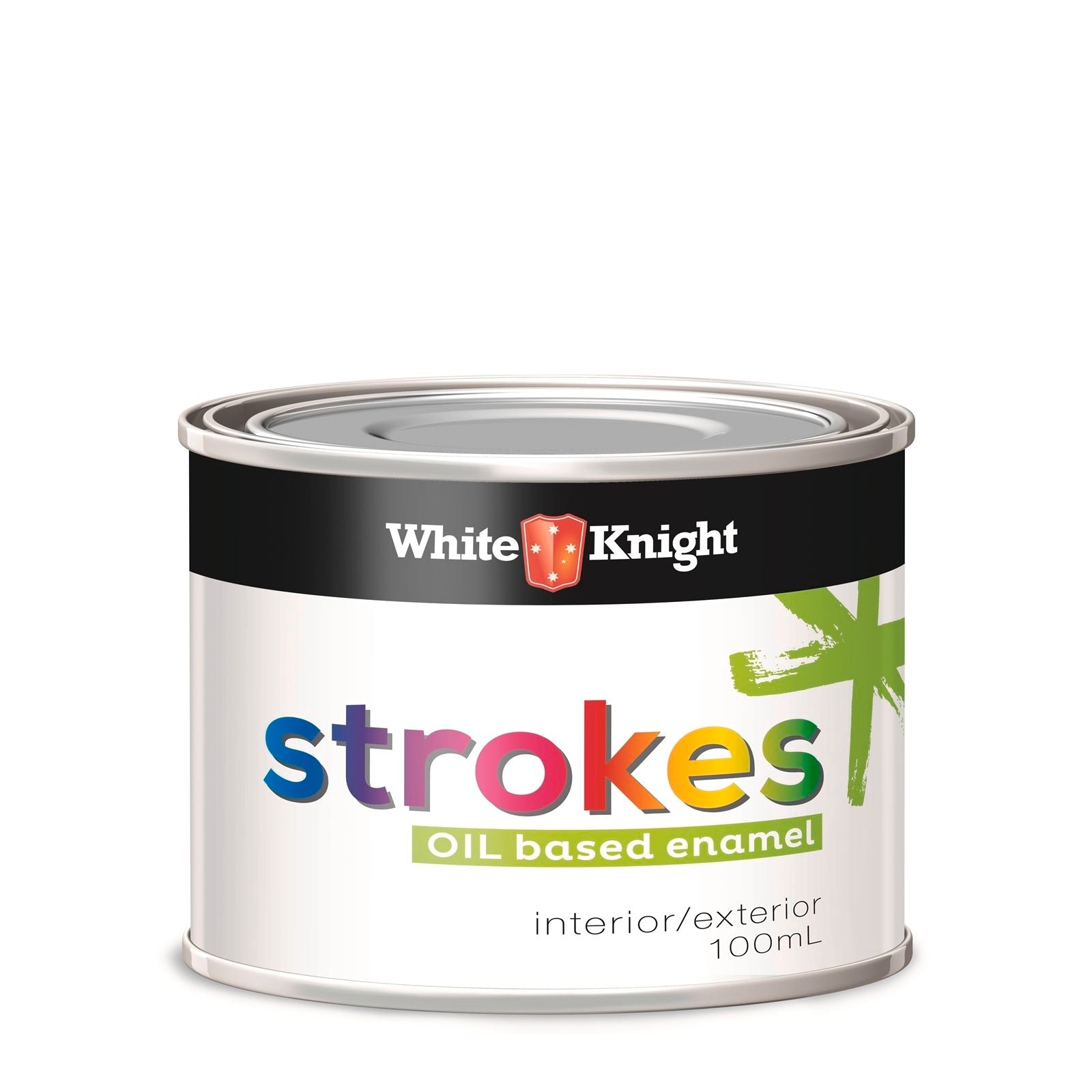 White Knight Strokes Oil Based Paint Flat Black 100ml 345025/100ML - Double Bay Hardware