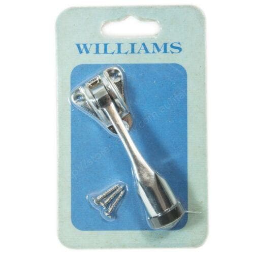 WILLIAMS Solid Brass Door Stopper Chrome Plated 105mm 34381C - Double Bay Hardware