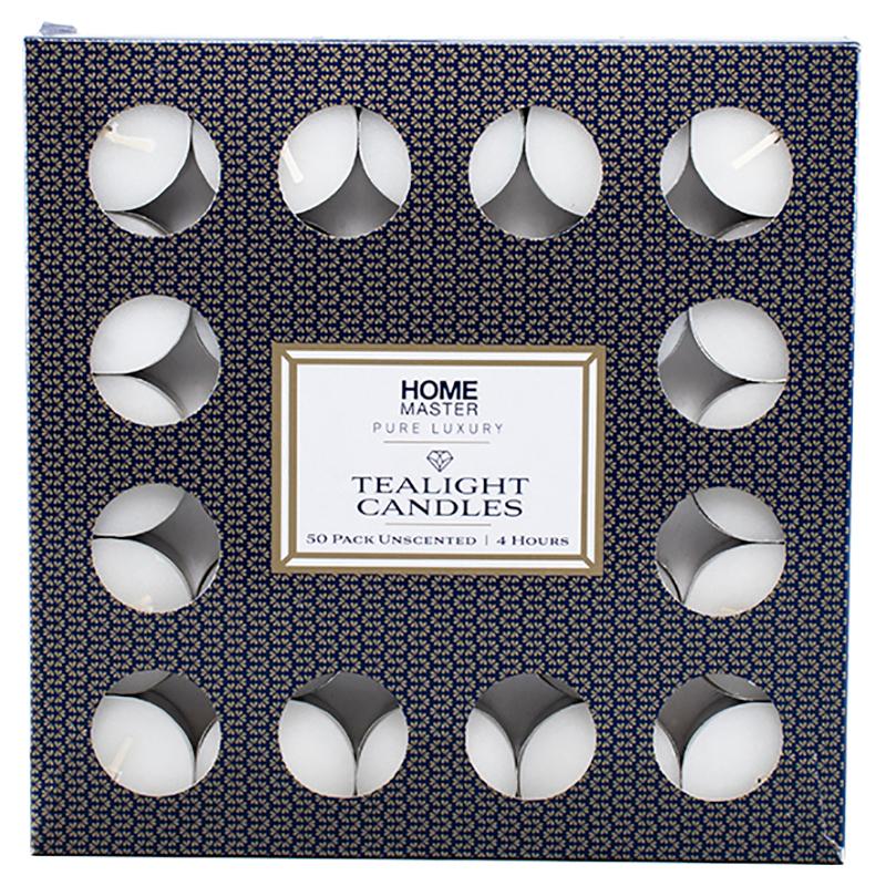 York St. 50pk Tealight Unscented Candles 4 Hour Approx. Burn Time 145102 - Double Bay Hardware