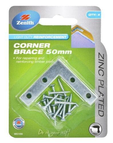 Zenith Light Duty Reinforcement Corner Brace 10mmX50mm WEC1050 - Double Bay Hardware