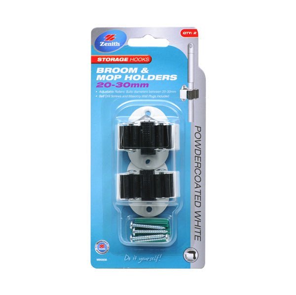 Zenith Single Broom and Mop Holder 20 - 30mm WBH2030