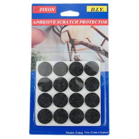 Fixon 22mm Black Felt Furniture Adhesive Scratch Protector 16 Pieces F1026