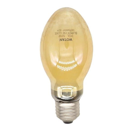 A large, frosted elliptical HID (High-Intensity Discharge) lamp, commonly used for commercial or street lighting.