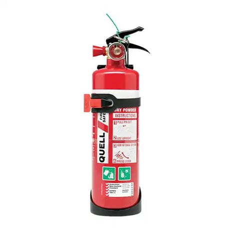 QUELL 1kg Auto/Marine Fire Extinguisher With Metal Service Tag (1A:10B:E) Q127416