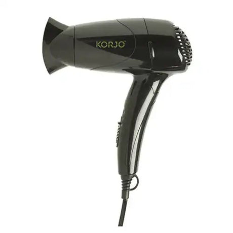KORJO 1250W Dual Voltage Travel Foldaway Hair Dryer 2 Heat Settings HD80