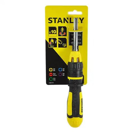 Stanley Multibit Ratcheting Screwdriver 10Pcs Bits 0-68-010