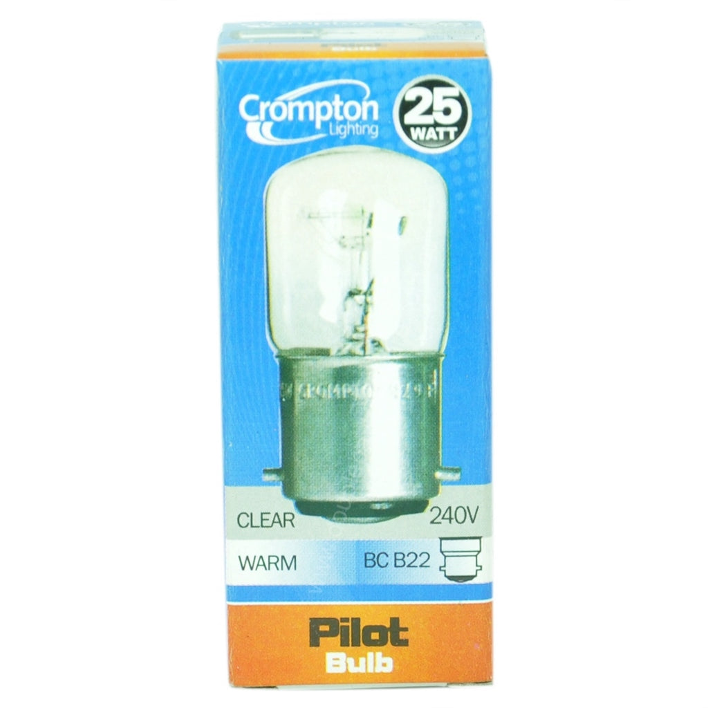 Crompton Pilot Incandescent Light Bulb B22 240V 25W Clear 10181