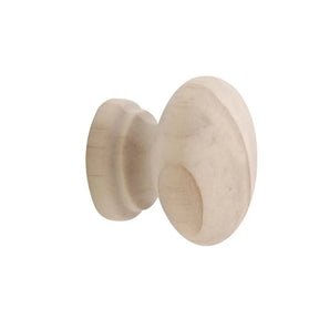 Wooden knob on a white background