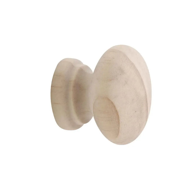 Wooden knob on a white background