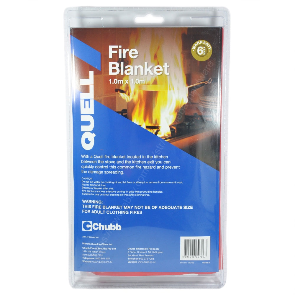 QUELL Fire Blanket 1Mx1M Ideal For House, Boat, Caravan Q130786