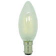 Candle-shaped light bulb on a white background