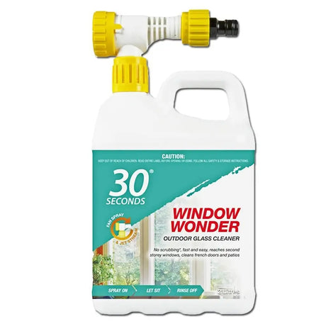 Window cleaning product with spray nozzle on a white background