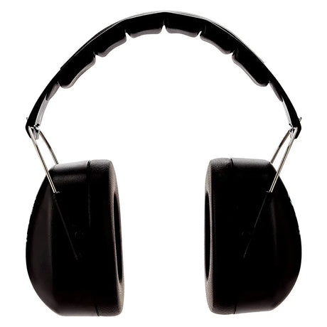 Black over-ear headphones with padded ear cups and a padded headband, shown from the side against a plain white background.