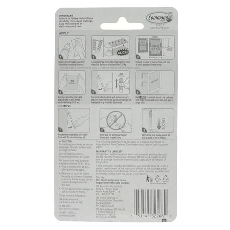 Back of a Command product packaging with instructions and branding.