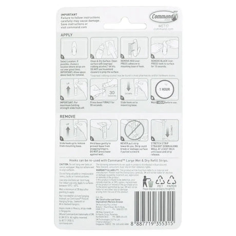 Command strip packaging with installation instructions and brand logo.