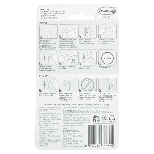 Command strip packaging with installation instructions and brand logo.