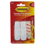 3M Command Damage - Free Hanging Medium Hooks 2 Hooks 4 Strips 1.3Kg 17001ANZ