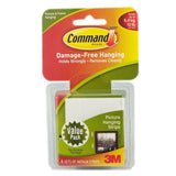 3M Command Damage - Free Hook Medium Picture Hanging Strips 4 Sets Up 5.4Kg 17204
