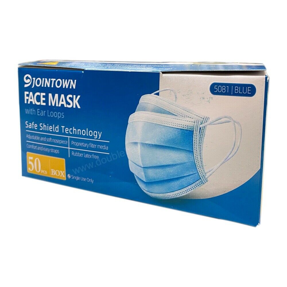 Jointown 3 Layers Mask With Ear Loop BFE≥95% Fluid Resistant PK50