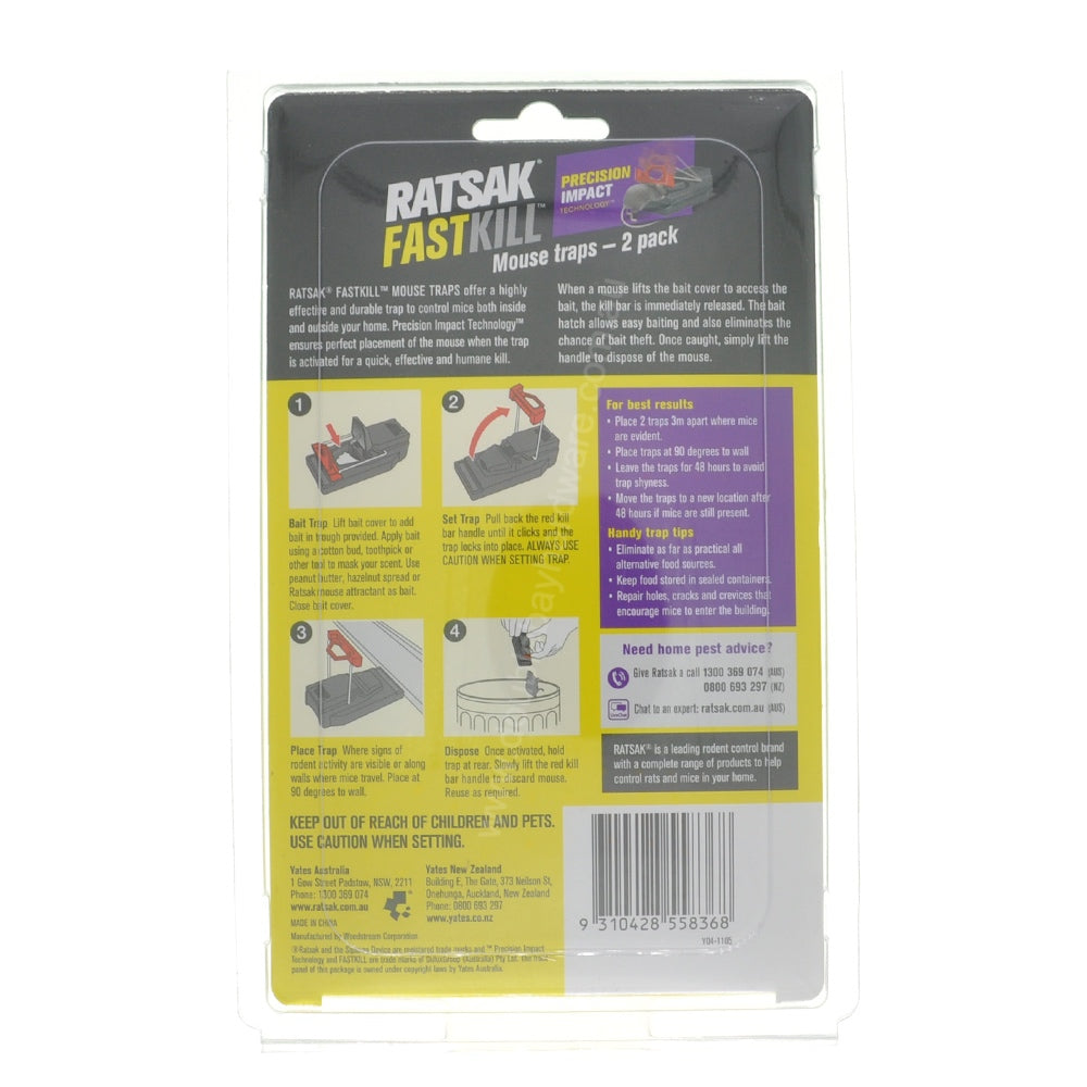 RATSAK FASTKILL Mouse Traps 2-pack 55836