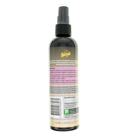 Bottle of 5 Star leather cleaner on a white background