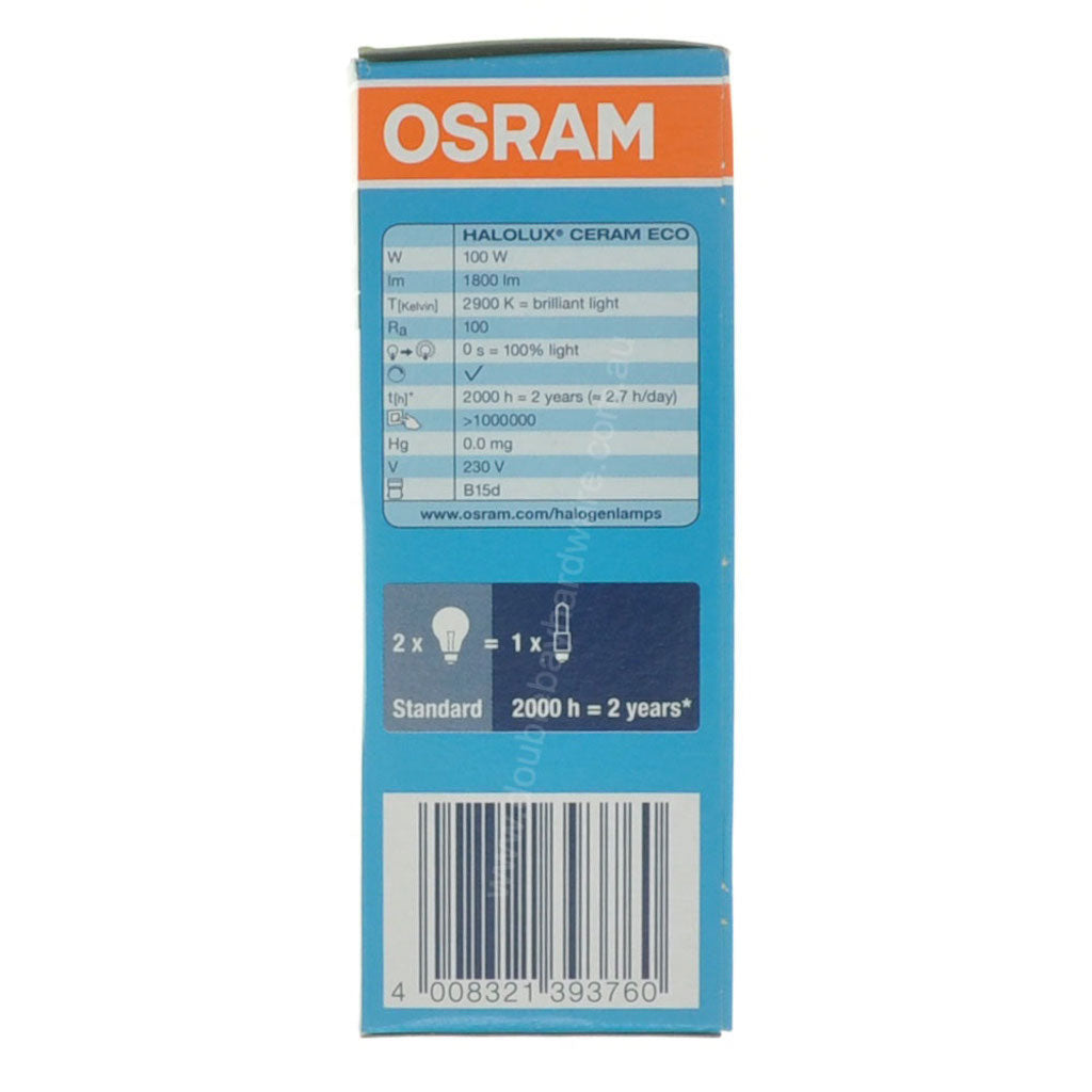 OSRAM HALOLUX CREAM ECO Light Bulb B15d 230V 100W W/W 64496