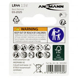 ANSMANN Alkaline Button Cell Battery 1.5V 140mAh LR44