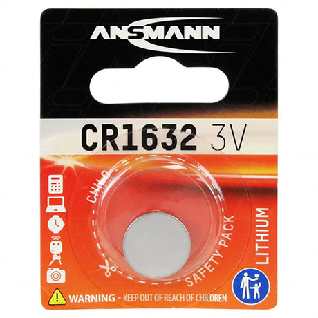 Ansmann CR1632 3V lithium battery packaging on a white background