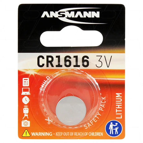 Ansmann CR1616 3V lithium battery packaging on a white background