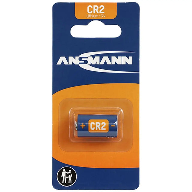 Ansmann CR2 lithium battery packaging on a white background