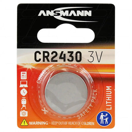 Ansmann CR2430 3V lithium battery packaging on a white background