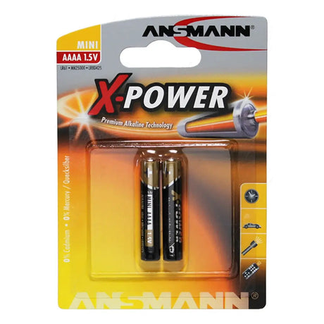 Ansmann X-Power AAAA batteries packaging on a white background