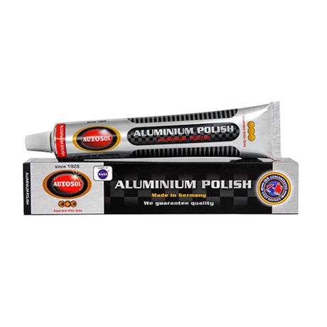 Two tubes of Aluminium Polish on a white background