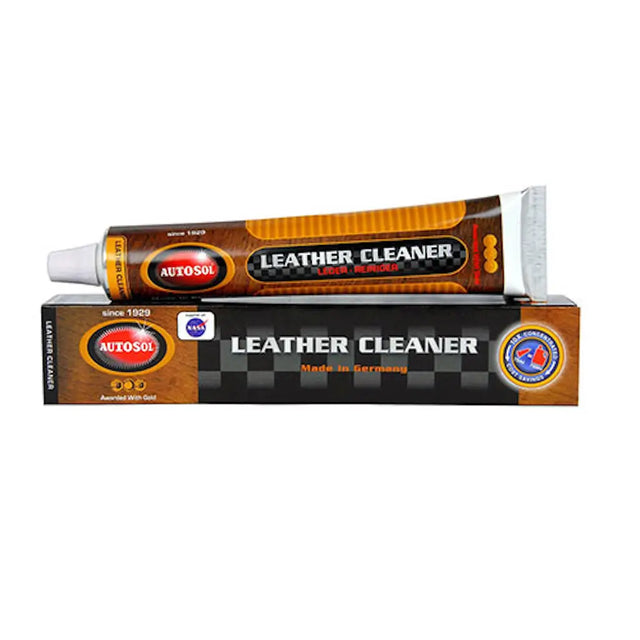 Autosol leather cleaner tube and packaging on a white background