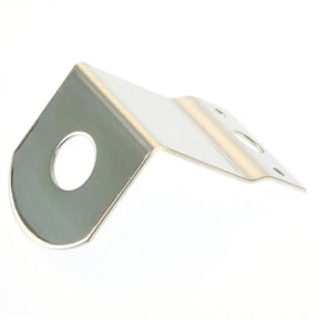Metallic letter 'D' on a white background