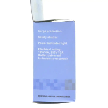 Blue packaging with text on a white background