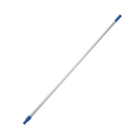 White telescopic pole with blue ends on a white background