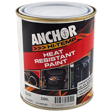Anchor Hi-Temp heat resistant paint can on a white background