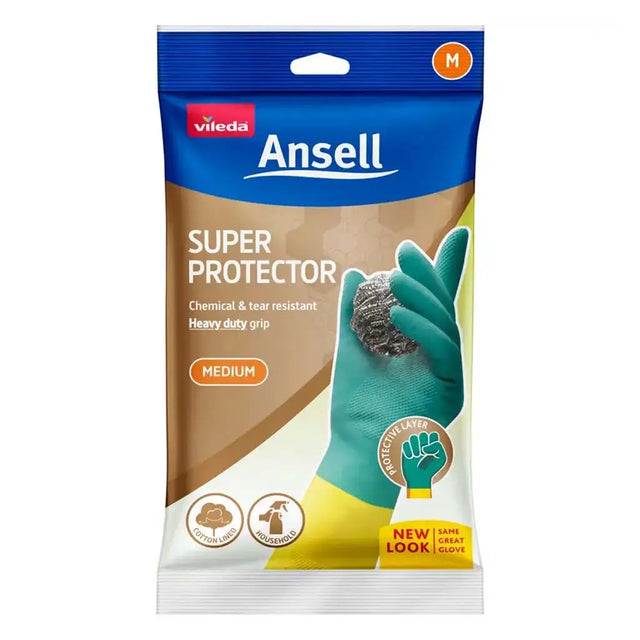 Vileda Ansell Super Protector gloves packaging on a white background