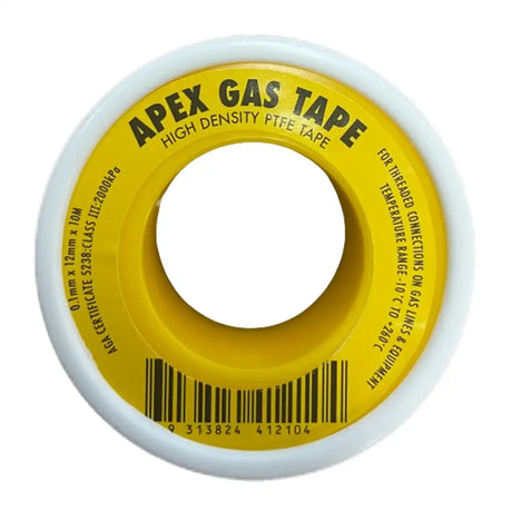 Apex Yellow Gas Seal Tape 12mm X 10m