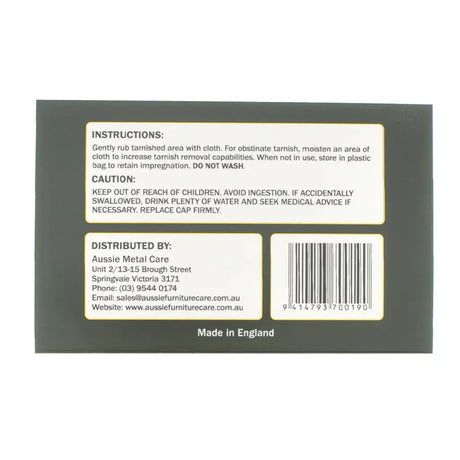 Back label with instructions and contact information on a white background