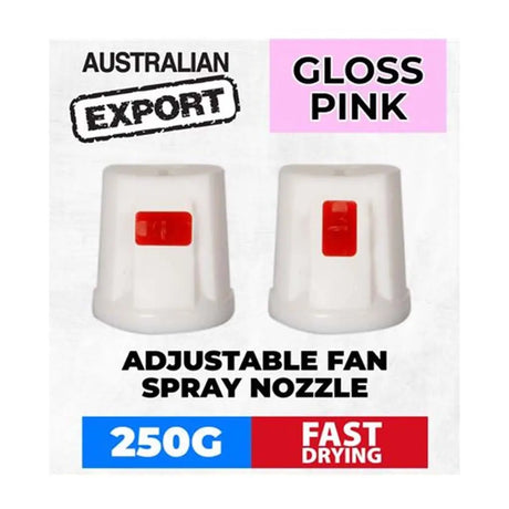 Adjustable fan spray nozzle packaging with 'Australian Export' label and product details.