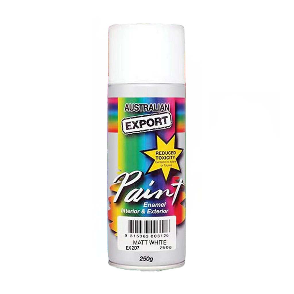 Australian Export Matt White Enamel Spray Paint 250gm EX207