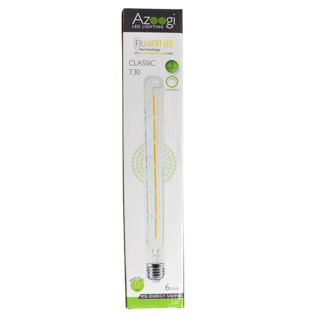 Azoogi LED Filament T30 Light Bulb E27 240V 6W 300mm W/W FIL022