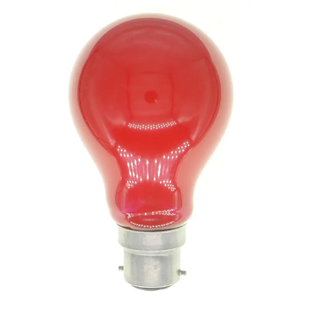 Red light bulb on a white background